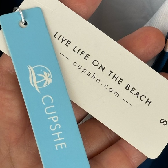 NWT Cupshe Blue Floral One Piece Bathing Suit Built In Padding Small - Picture 7 of 12